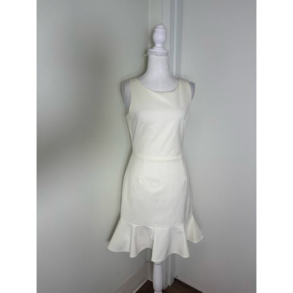 Rebecca Minkoff Off White Flutter Hem Dress Sz 2 - Picture 1 of 3